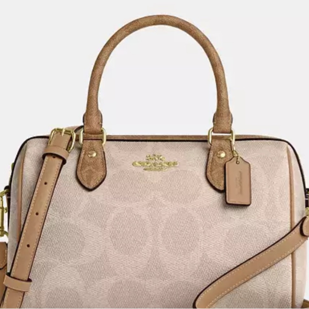 Coach Cream Rowen Satchel Leather Shoulder Bag